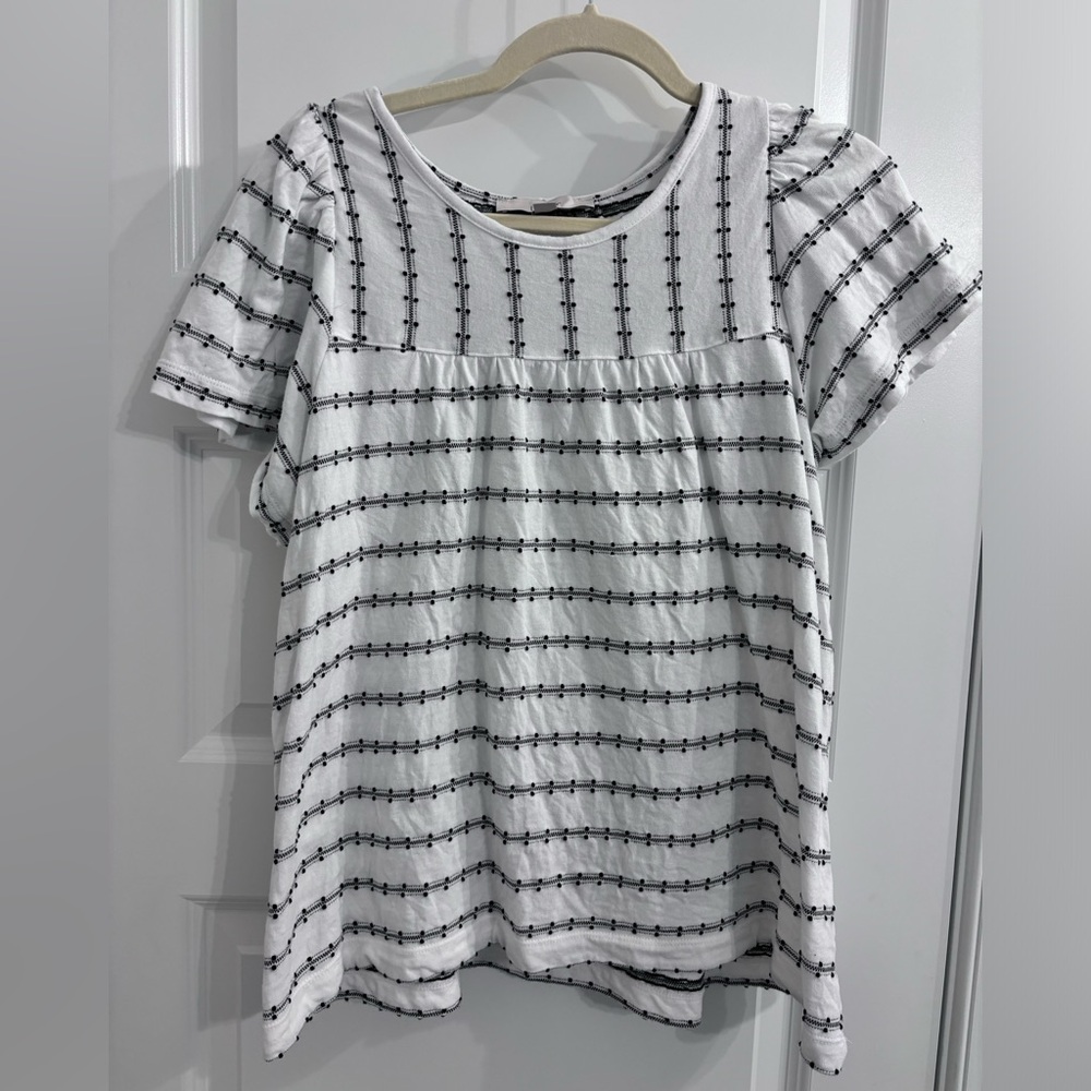 Loft Flutter Sleeve Embroidered Top - Picture 3 of 5